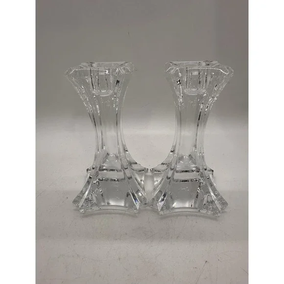 Lenox Czech Crystal Candlestick Holders Pair 4