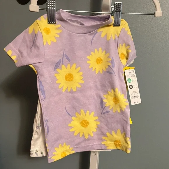 Carters Just One You Floral Print Set of 2 Pajama Tops NWT
