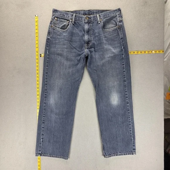 Levis 569 Jeans Mens Blue Medium Wash Loose Straight Zip Fly Relaxed Fits 36x30