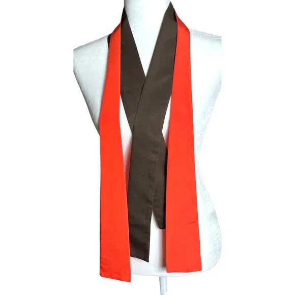 Vintage Scarves Ties Neck Hair Belt Orange Brown 60s Bundle Chic Womens