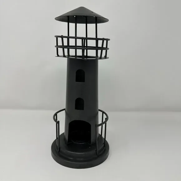 Vintage Metal Lighthouse Lantern Candle Holder Nautical Coastal Home Decor