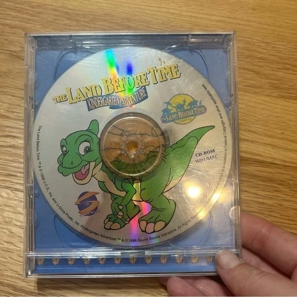 Vintage The Land Before Time Kindergarten Adventure CD ROM Computer Game Kids