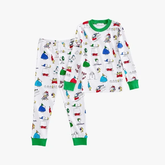 Peanuts® Snoopy® Holiday Kids Organic Cotton Pajama Set - PBK