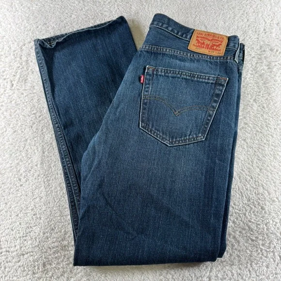 Levis 527 Jeans Mens 34x32 Blue Modern Bootcut‎ Denim Medium Wash Pants Western