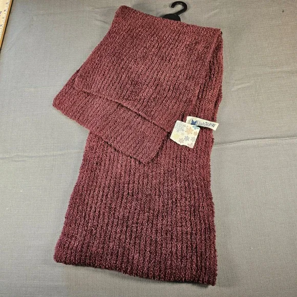 Kmart Accessories Burgundy Knit Scarf Soft Chenille Winter Wrap One Size NEW