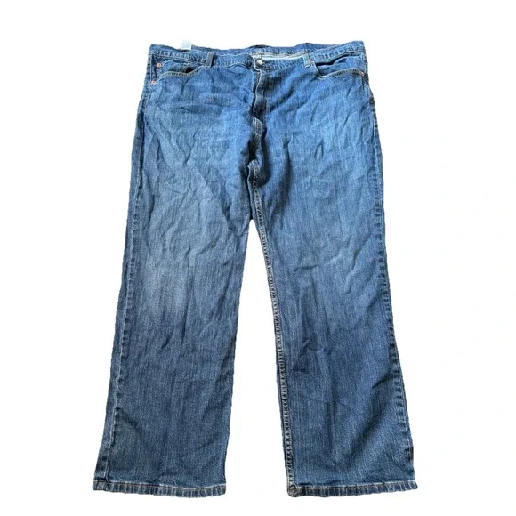 Levis 559 Relaxed Straight Jeans Mens 46x32 Dark Wash Blue Stretch Denim