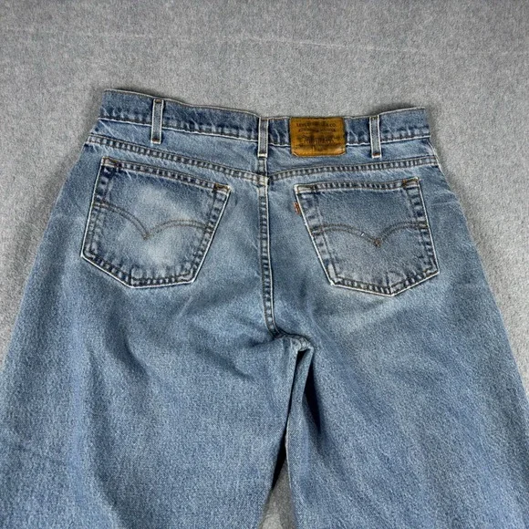 Vintage Levis 545 Jeans Mens 34x32 Loose Fit Straight Tapered 90s Orange Tab