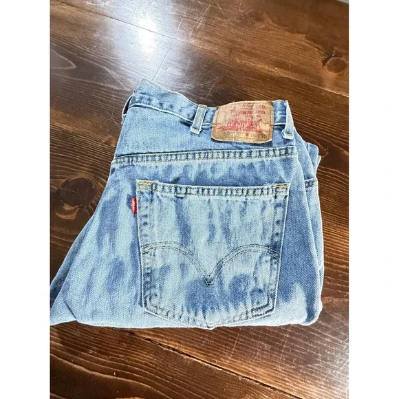 Levis 505‎ Regular Fit Light Wash Blue Denim Jeans Mens 38x30