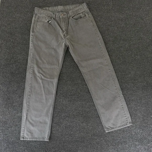 Levis 505 Jeans Mens 34x30 Charcoal Regular Straight Denim Pants Classic