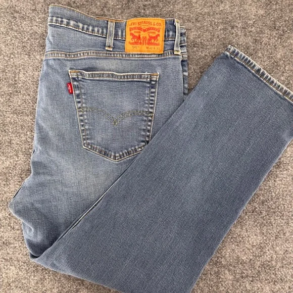 Levis 541 Athletic Taper Mens 42x32 Classic Denim Workwear Jeans Blue Pants