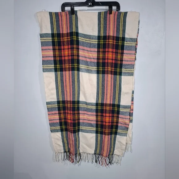 J. Crew Multicolor Plaid Scarf with Fringe