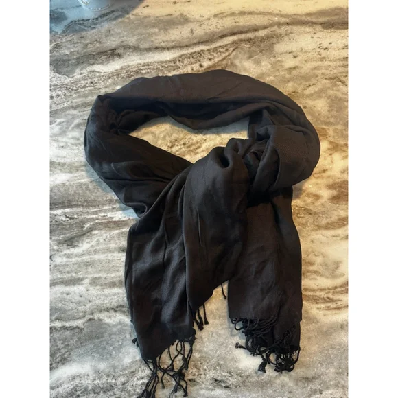 Bijoux Terner Black Pseudo Pashmina Scarf Wrap One Size