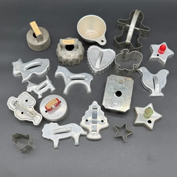Vintage Metal Cookie Cutters Set