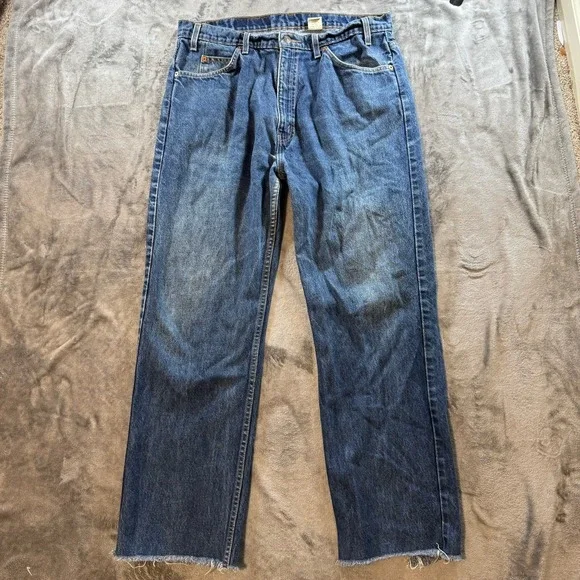 Vintage Levi's 505 Jeans Men's 38x34 Fits 36x30 Orange‎ Tab Faded Whiskered 90s