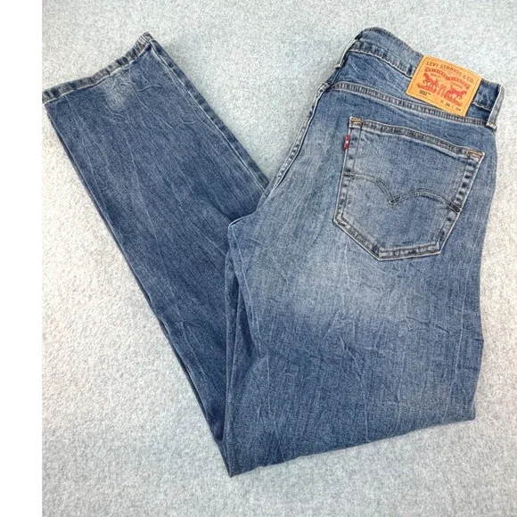 Levis 502 Regular Taper Mens‎ Jeans Blue Medium Wash 36x34 29507-0003 Denim