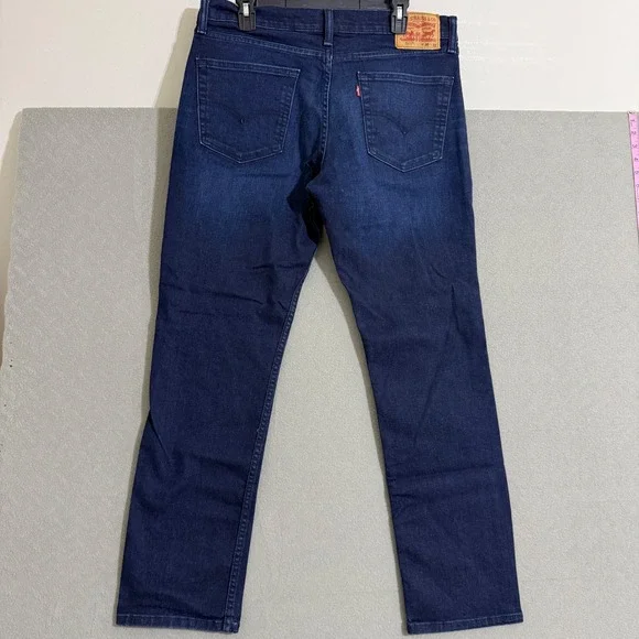 Levis 511 Slim Fit Jeans Mens 36x32 Dark Indigo Blue Denim Whiskered Pants