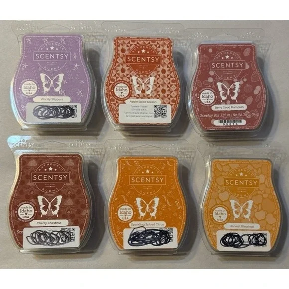 Lot Of 6 Fall‎ Scentsy Bars Autumn Cozy Pumpkin Apple Harvest Woolly Slippers