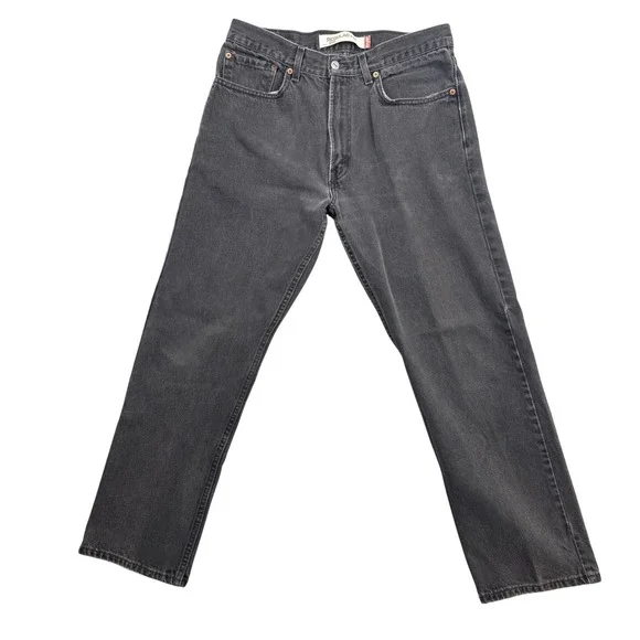 Levis 505 Regular Fit Jeans Mens 33x30 Faded Black Straight Leg Denim 00505-0260