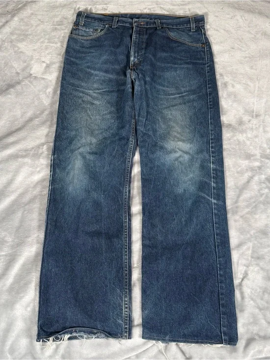 Vintage Levis 505 Straight Leg Jeans Mens 36x31 (Fits 36x30) Altered Hem Faded