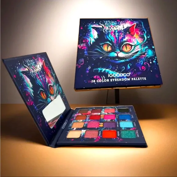 🆕 16-Color Eyeshadow Palette - Cat King Edition, Matte & Shimmer Finishes