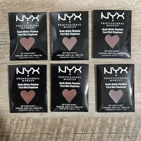 LOT OF 6 NYX Nude Matte Eye Shadow Refill - Sealed NMS32 Bare It All Purple