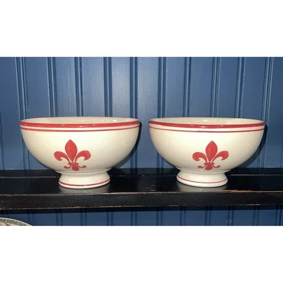 (2) Williams Sonoma Fleur-de-lis  Red 6
