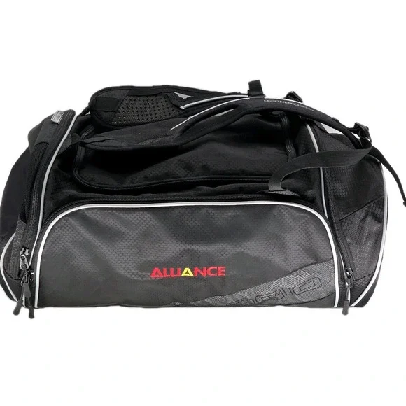 OGIO Sports Gym Duffel Bag Black Gray With Shoe Storage Nutrition Organization