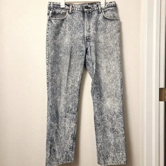 Vintage 80s Retro Levis 540 Acid Wash Jeans Blue USA 34x30 (38x32 Tag)