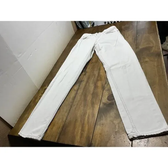Vintage Levis 505 Jeans Mens 31x36 USA Made Orange Tab 90s Tapered Leg White