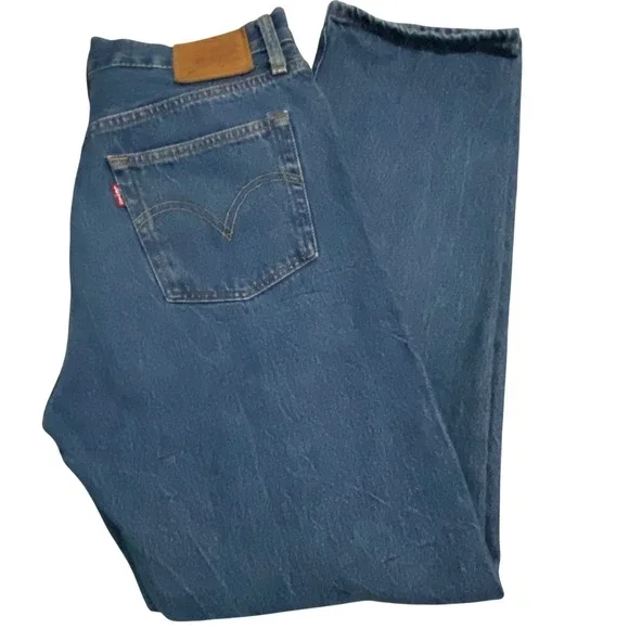 Levis Premium 501 Original Fit Jeans Mens 29x30 Med Wash Blue Button Fly Big E