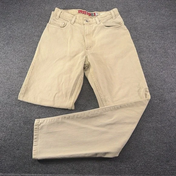 Vintage Levis Silver Tab Jeans Mens 32x34 Loose Fit Skater Denim 1995 Beige EUC