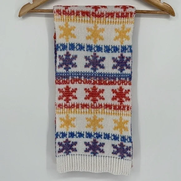 Old Navy Colorful Snowflake Knit Scarf