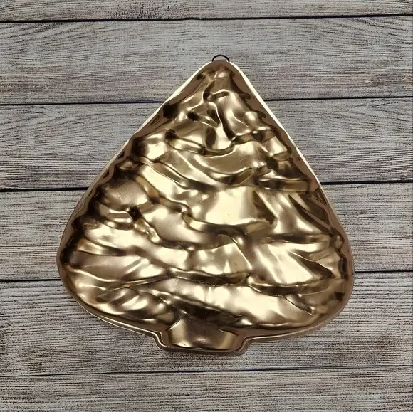 Vintage‎ Copper Aluminum Christmas Tree Jello Salad Mold Pan