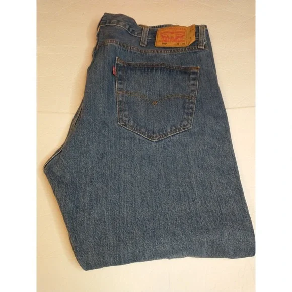 Levis 501 Jeans‎ Men 42x30 Blue Button Fly Original Straight Authentic