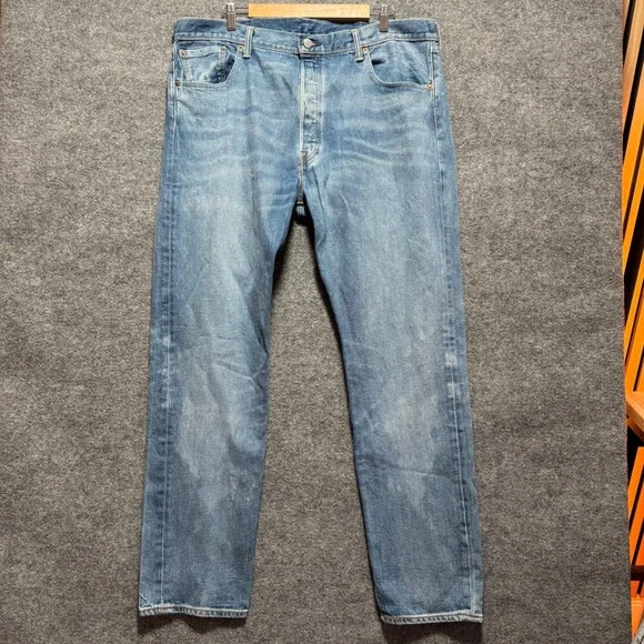 Levis 501 CT Jeans Mens 40x32 Medium Wash Blue Stretch Tapered Button Fly Denim‎