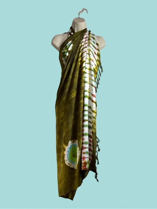 1 World Sarong Full Size Wrap Pareo Beach Cover Up Colorful Tie Dye Pattern OS