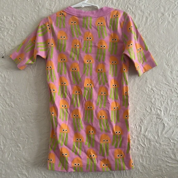 Hanna Andersson Print Short John Top Julie Jellyfish Pink Orange Green 10