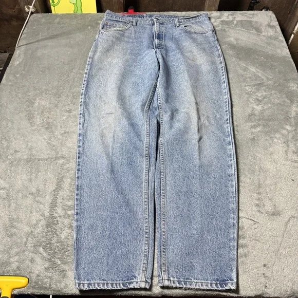 Vintage 90s Levi's 550 Relaxed Fit‎ Jeans, Light Mud Wash Denim 36x30 (33x29.5)