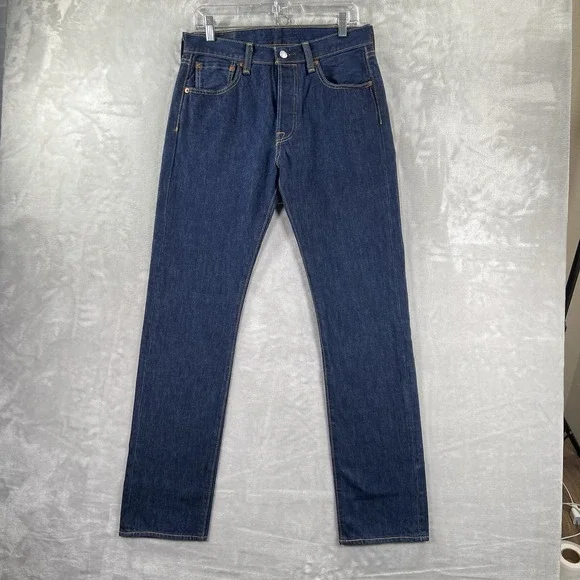 Levi's 501 Jeans Mens 30x32 Original Straight Leg Button Fly Dark Blue Denim