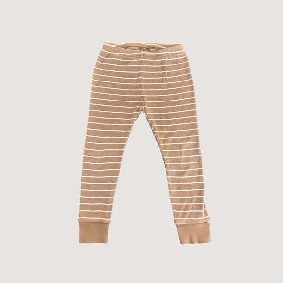 Carters Toddler 2T Pajama Pants Brown White Striped Cotton Snug Fit 1336