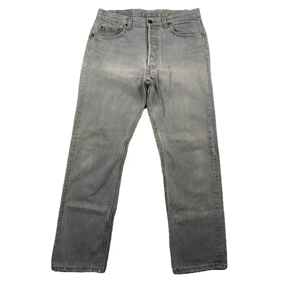 Vintage Levi's 501‎ 0652 Gray Denim Jeans USA Faded Actual 32x29