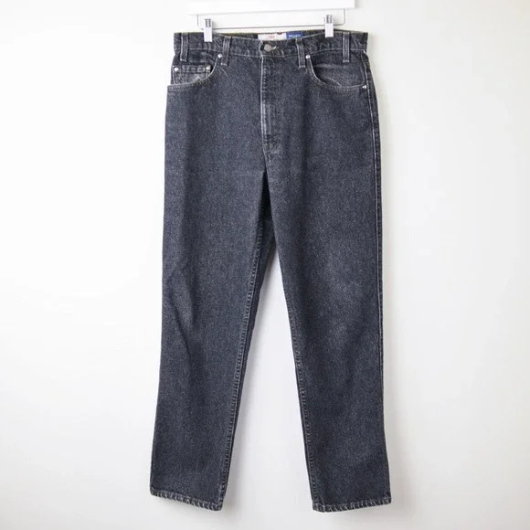 Vintage 90s Levi's Orange Tab 540 Made USA Charcoal Black Jeans Men's 34x30