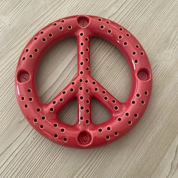 Urban Outfitters Peace Sign Taper Candle Holder