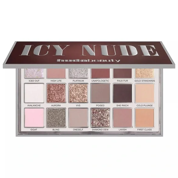 HUDA BEAUTY Icy Nude Palette with Silver and Gold Hues