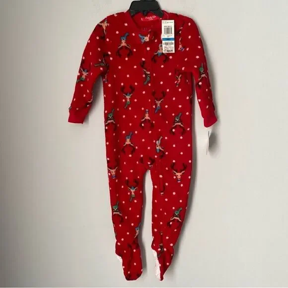 Macy’s Kids Zipper Closing One Piece Sleeping Pajamas size XS (4-5)