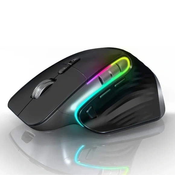 LED Wireless Mouse Ergonomic Silence Click Rechargeable 4000 DPI 9Multi Buttons