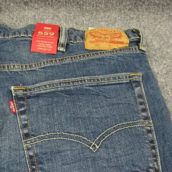 Levi's 559 Jeans Mens 46x31‎ Big and Tall Relaxed Straight Leg Blue