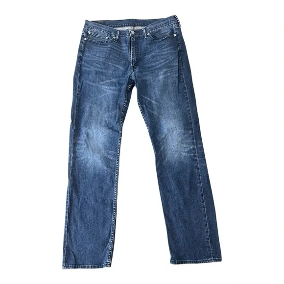 Levis 514 Jeans Mens 36x34 Blue Dark Wash Cotton Straight‎ Fit Denim