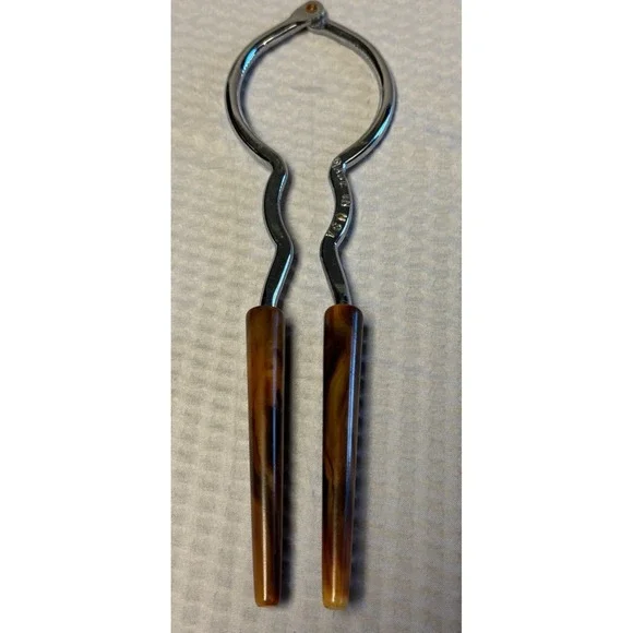 VTG Jar And Bottle Opener With Caramel Tortiose Bakelite Handles Made In USA