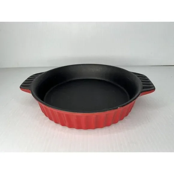 Red Crockpot Stoneware Round Baking Dish 10